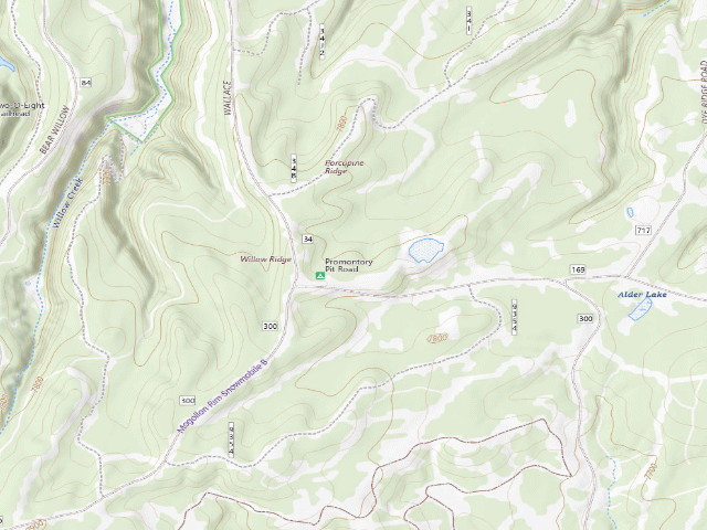 USGS topographic map of Promontory Pit Road Campground