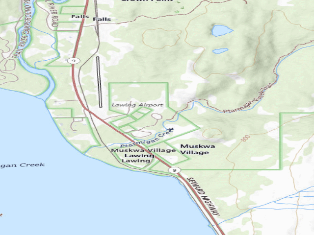 USGS topographic map of Ptarmigan Creek Cg, Th, Pa