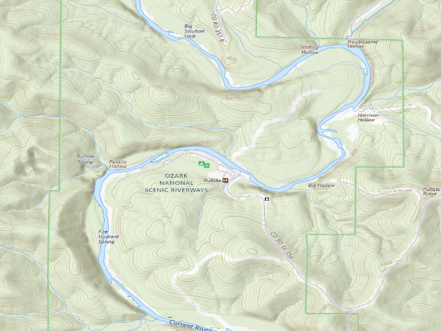USGS topographic map of Pulltite Campground