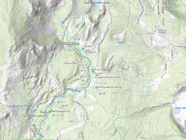 USGS topographic map of Pumice Flat Cg