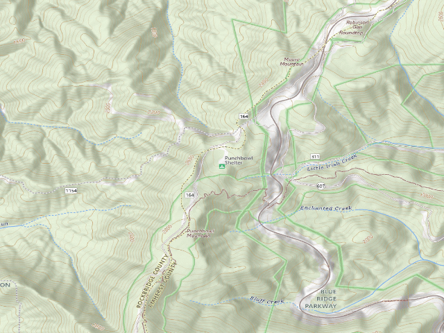 USGS topographic map of Punchbowl A.T. Shelter