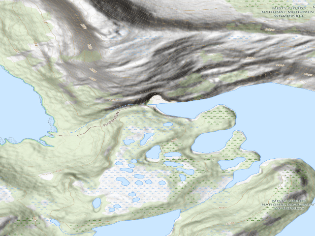 USGS topographic map of Punchbowl Lake Shelter (Misty Fjords National Monument)