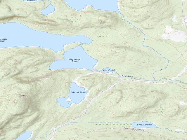 USGS topographic map of Pushineer South (Deboullie Public Land)
