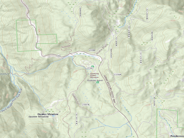 USGS topographic map of Quaking Aspen