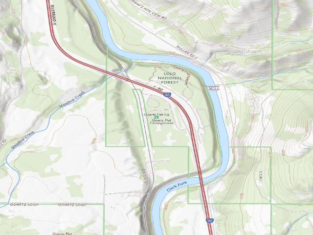 USGS topographic map of Quartz Flat Campground