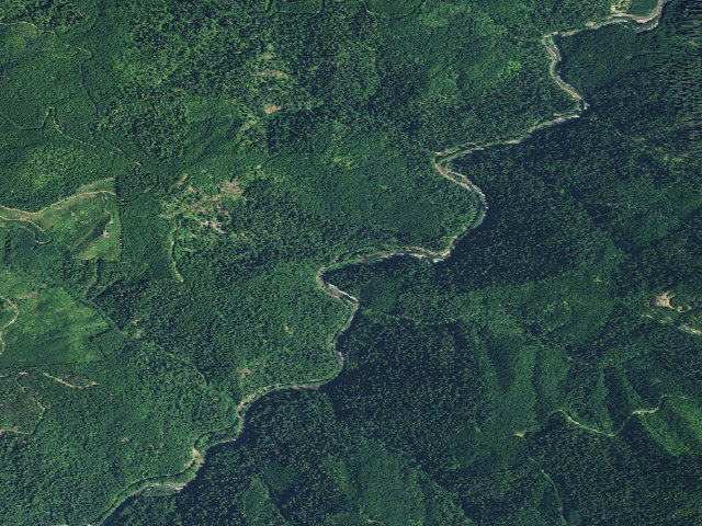 Aerial image of Quartzville Back Country Byway