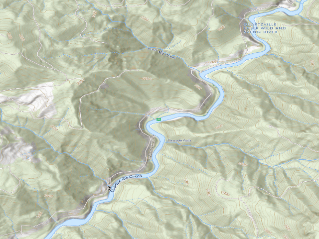 USGS topographic map of Quartzville Back Country Byway