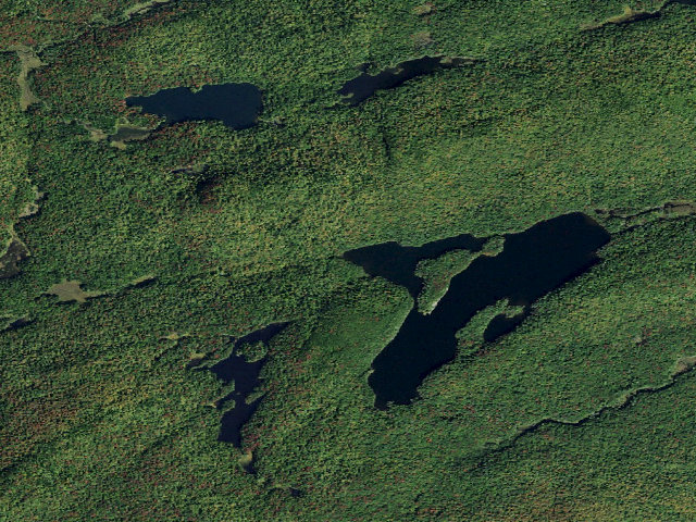 Aerial image of Queer Lake Designated Campsite [DEC #19404] (Pigeon Lake Wilderness)