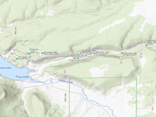 USGS topographic map of Quemado Lake - El Caso Cg #1