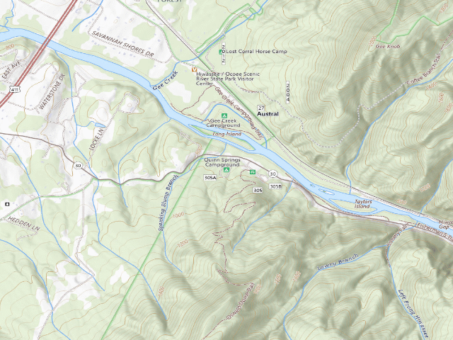 USGS topographic map of Quinn Springs Campground