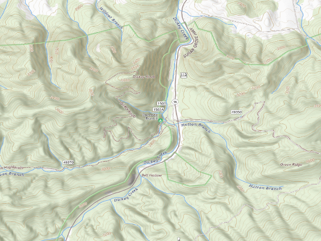 USGS topographic map of Raccoon Branch