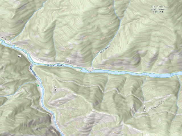 USGS topographic map of Race Creek Campground