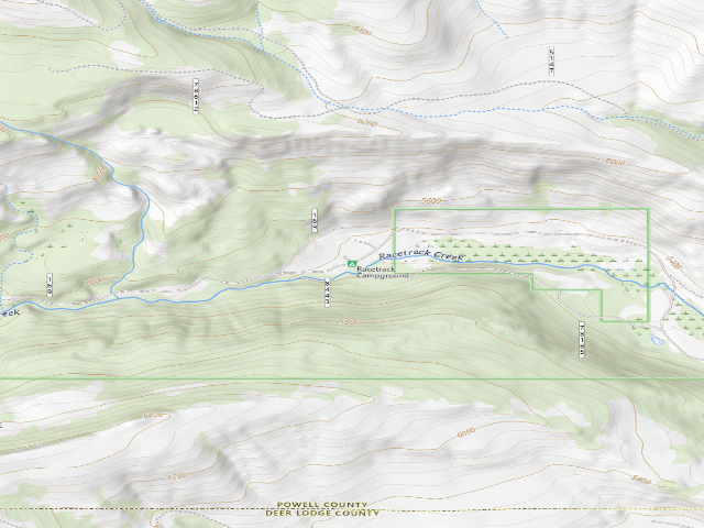 USGS topographic map of Racetrack Campground