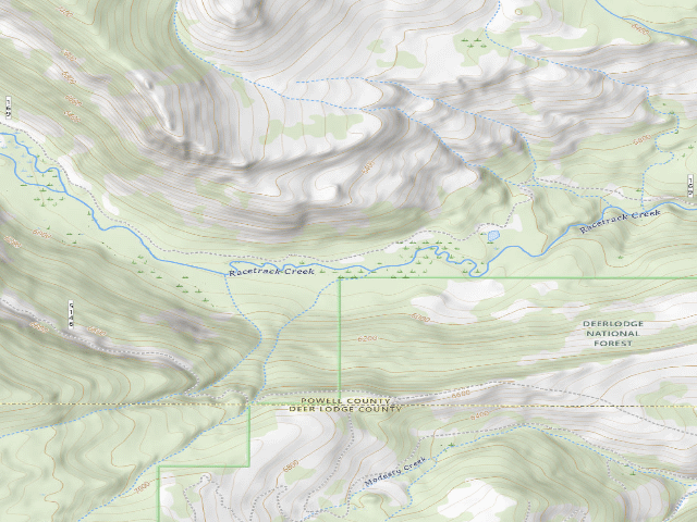 USGS topographic map of Racetrack Creek-005B