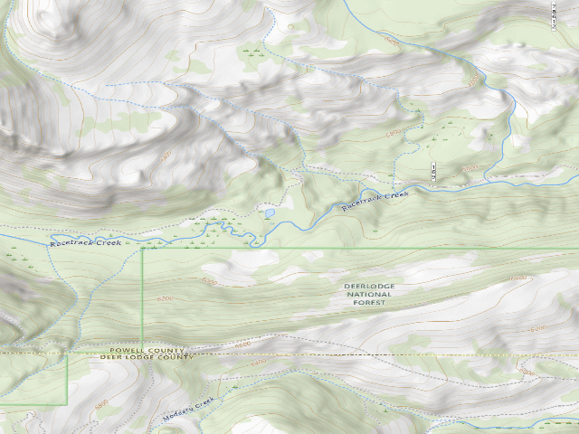 USGS topographic map of Racetrack Creek-007B