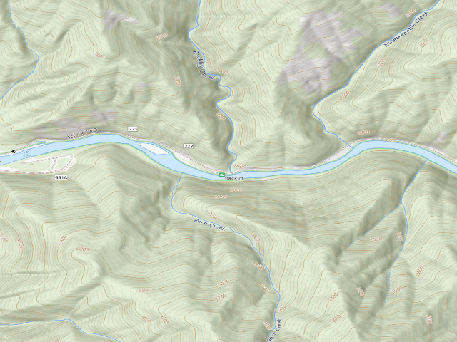USGS topographic map of Rackliff Campground