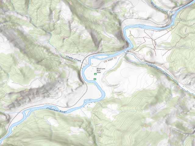 USGS topographic map of Radium Recreation Area