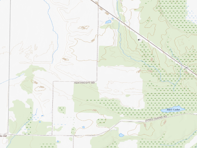 USGS topographic map of Raft Creek Camping Area