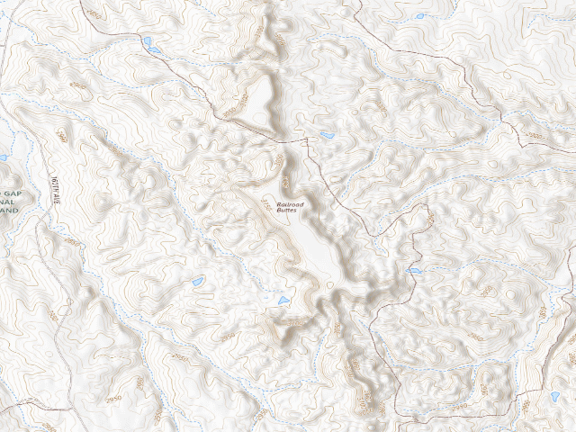 USGS topographic map of Railroad Buttes OHV Area