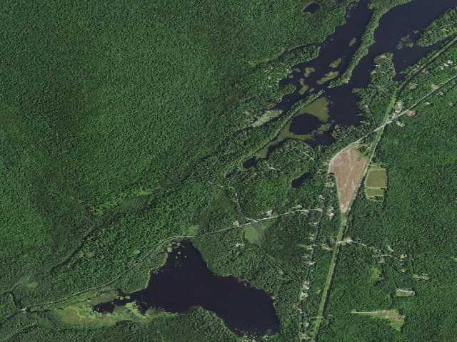 Aerial image of Rainbow Lake Campsite (Debar Mountain Wild Forest)