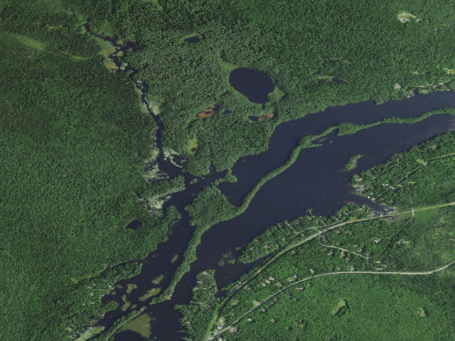 Aerial image of Rainbow Lake Campsite (Debar Mountain Wild Forest)