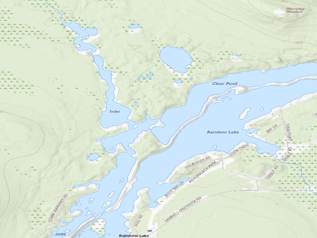 USGS topographic map of Rainbow Lake Campsite (Debar Mountain Wild Forest)