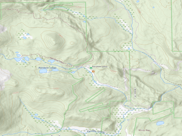 USGS topographic map of Rainbow Lakes