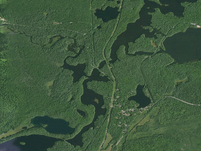 Aerial image of Rainbow Narrows Campsite (Debar Mountain Wild Forest)