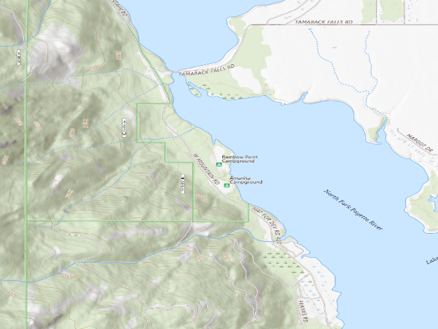 USGS topographic map of Rainbow Point Campground