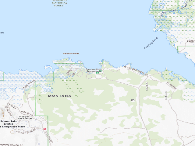 USGS topographic map of Rainbow Point Campground