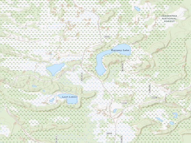 USGS topographic map of Ramsey Lake Camping Area
