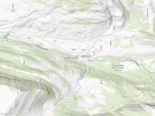 USGS topographic map of Ranger Creek Campground
