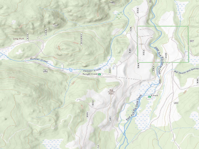 USGS topographic map of Ranger Creek