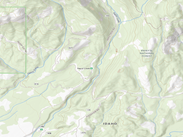 USGS topographic map of Rapid Creek Dispersed