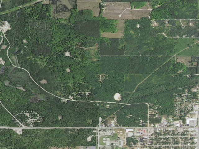 Aerial image of Rapid River Trail Camp