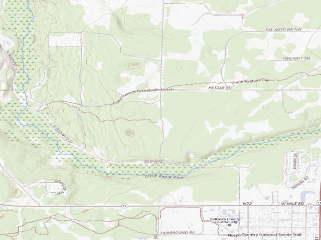 USGS topographic map of Rapid River Trail Camp