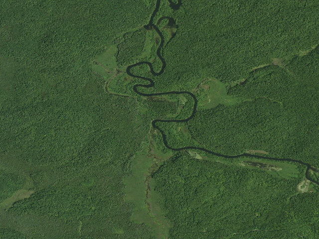Aerial image of Raquette River Site 11 (Saranac Lakes Wild Forest)