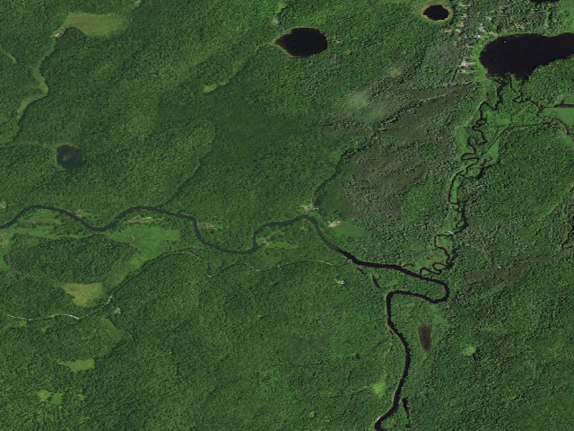 Aerial image of Raquette River Site 16 (Saranac Lakes Wild Forest)