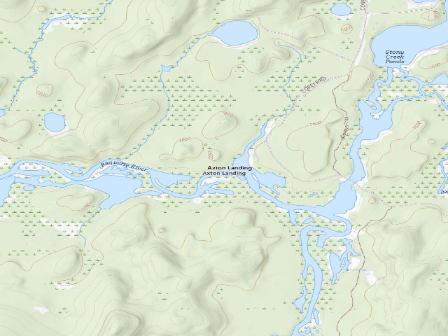 USGS topographic map of Raquette River Site 16 (Saranac Lakes Wild Forest)