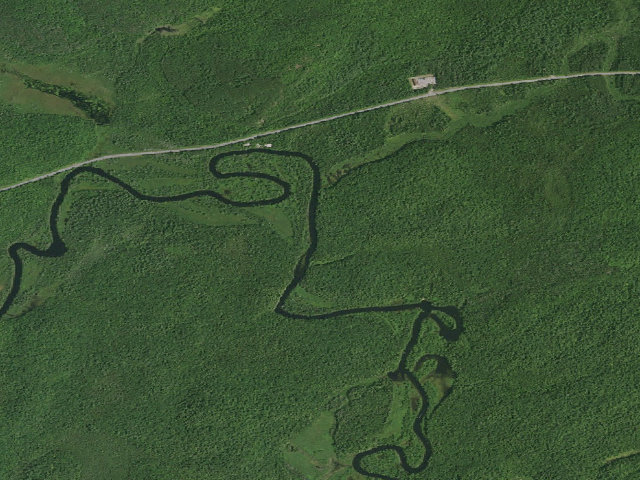 Aerial image of Raquette River Site 4 (Saranac Lakes Wild Forest)