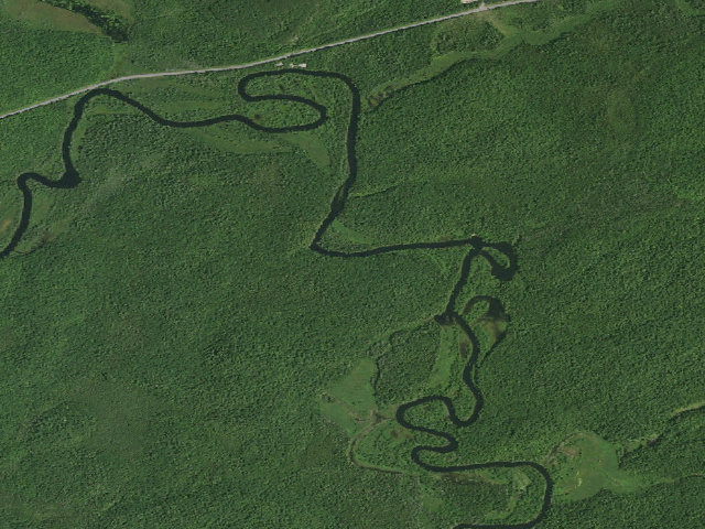 Aerial image of Raquette River Site 5 (Saranac Lakes Wild Forest)
