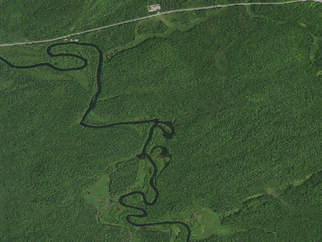 Aerial image of Raquette River Site 7 (Saranac Lakes Wild Forest)