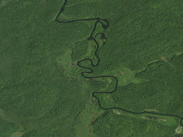 Aerial image of Raquette River Site 9 (Saranac Lakes Wild Forest)