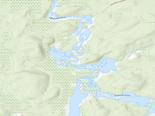 USGS topographic map of Raquette River Site 9 (Saranac Lakes Wild Forest)