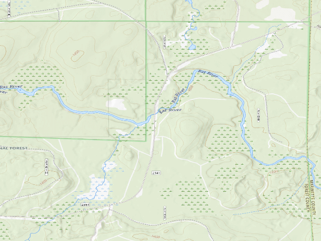 USGS topographic map of Rat River Bridge Dispersed