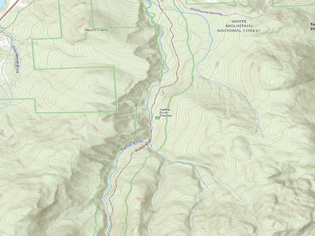 USGS topographic map of Rattle River Shelter