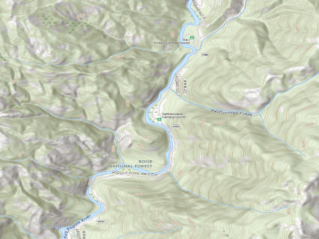 USGS topographic map of Rattlesnake Campground