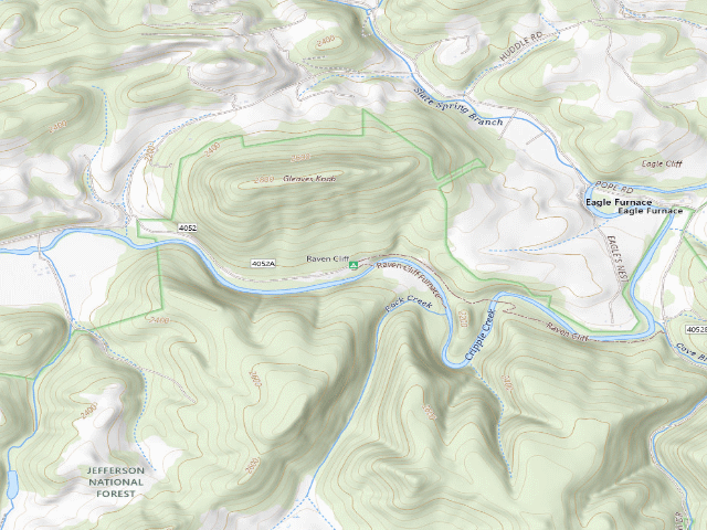 USGS topographic map of Raven Cliff