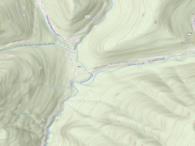 USGS topographic map of Rd 1148 Clarence Cr