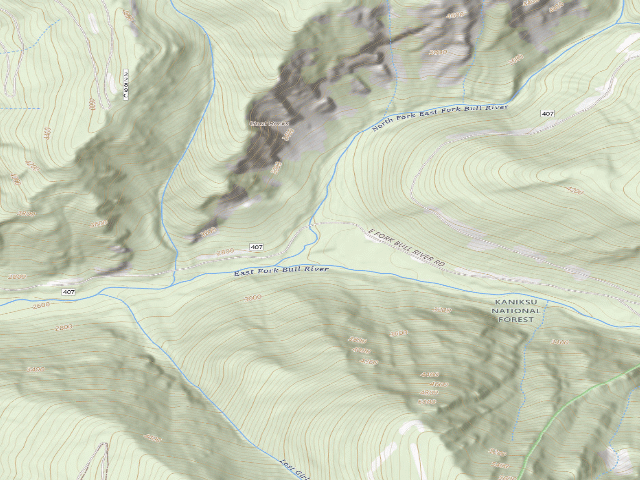 USGS topographic map of Rd 407 Site 5